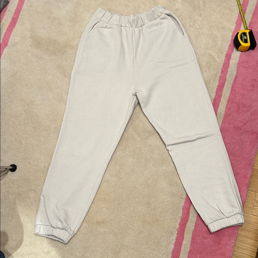 Zara Light Cream Elastic Joggers